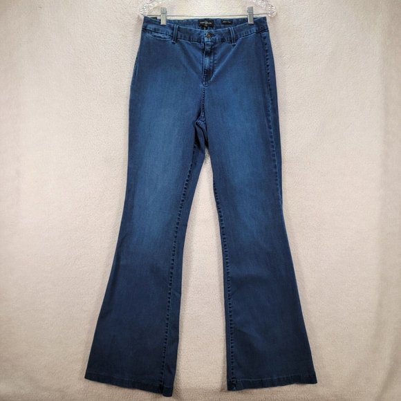 Robert Rodriguez Denim - Robert Rodriguez Dark Blue Denim Stretch High Rise Bell Bottom Besos Flare Jeans